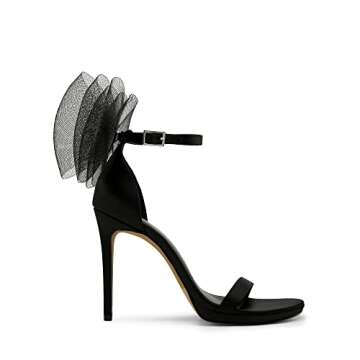 DREAM PAIRS Women's Stiletto Heels - Open Toe Adjustable Bow Sandals for Weddings and Parties