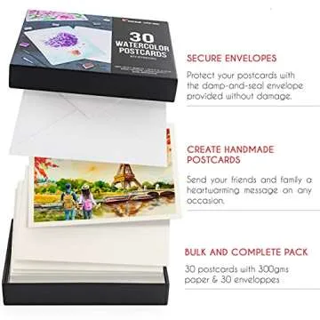 Premium 30-Pack Blank Watercolor Cards for Artists
