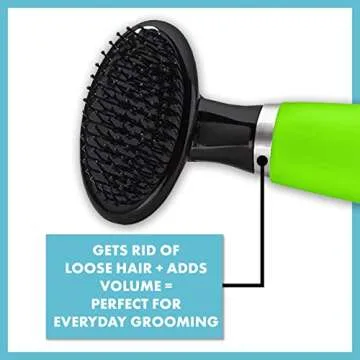 CONAIRPRO Dog & Cat Dog Brush for Shedding, Small Slicker Brush with Reinforced Metal Tips, Ideal for Smaller Breeds Green