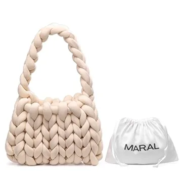 Maral Hand Knit Chunky Yarn Shoulder Bag - Stylish and Washable