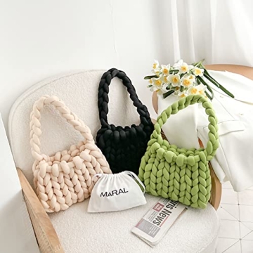 Maral Hand Knit Chunky Yarn Shoulder Bag - Stylish and Washable