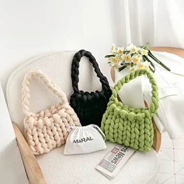 Maral Hand Knit Chunky Yarn Shoulder Bag - Stylish and Washable