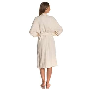 ORMES Muslin Unisex Bathrobe Women & Men, Turkish 100% Cotton Kimono Lightweight Robe | Long Robes Soft, Absorbent, Spa robes
