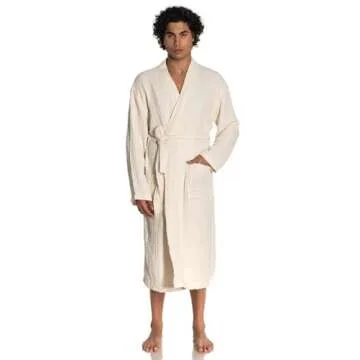 ORMES Muslin Unisex Bathrobe Women & Men, Turkish 100% Cotton Kimono Lightweight Robe | Long Robes Soft, Absorbent, Spa robes