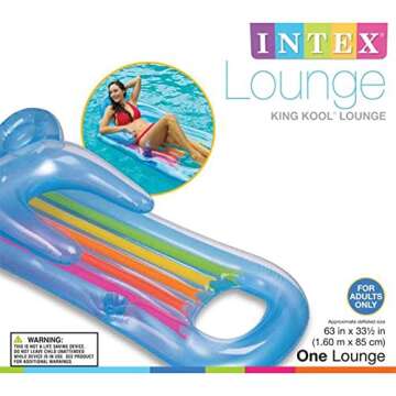Intex King Kool Lounge Inflatable Pool Lounger Pair