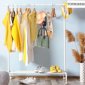 TOFIIGREM Rotatable Purse Handbag Hangers (3-Pack), Silver Metal Handbag Hooks Purse Organizer, Closet Hooks Space Saving for Bags Backpack Purses Handbags Tie Hats Belts