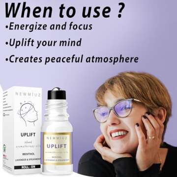 Migraine Roll On Stick - Menthol Fast Cooling Comfort for Your Headache Tension. Aromatherapy Essent...