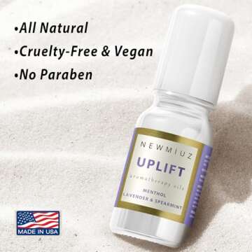 Migraine Roll On Stick - Menthol Fast Cooling Comfort for Your Headache Tension. Aromatherapy Essential Oils Blend Peppermint Lavender Spearmint. Self Care Calming Gift for Women Men. Made in USA