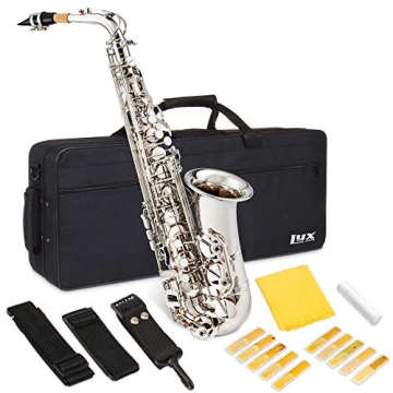 LyxJam Alto Saxophone E Flat Brass Sax Kit, Professional Sound, Complete Accessories, Ideal for All ...