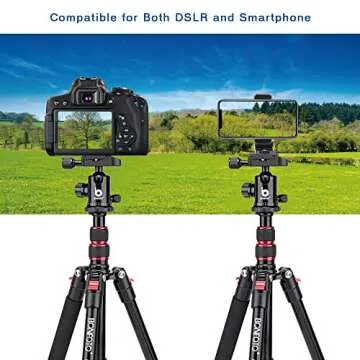 BONFOTO B690A Camera Tripod for Travel,Lightweight Aluminum Portable DSLR Tripod with 360 Degree Ball Head and Carry Bag, Camera Stand for Ring Light & Canon Nikon Sony DSLR