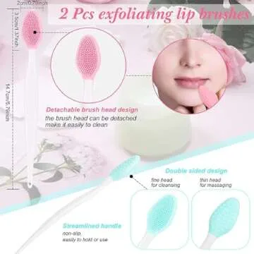 Double-Sided Silicone Lip Brush Set for Smooth Lips