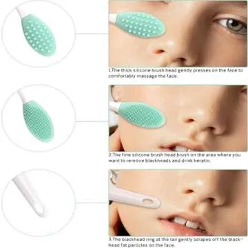 Double-Sided Silicone Lip Brush Set for Smooth Lips