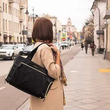mommore Breast Pump Bag Diaper Tote – Stylish & Functional with Laptop Sleeve