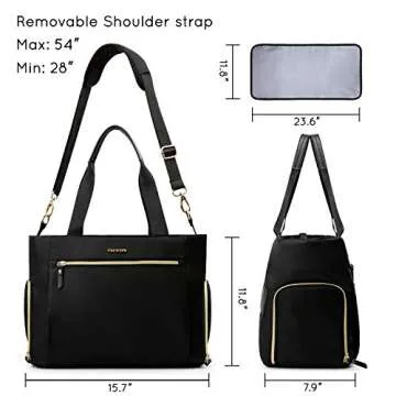 mommore Breast Pump Bag - Stylish Diaper Tote with Laptop Sleeve
