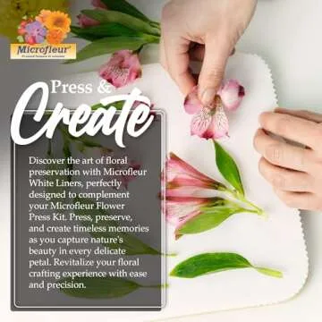 Microfleur - Regular White Liners for Microwave Flower Press 5" (13 cm), Floral Art Crafting Accesory, Creative DIY Handicrafts, Dry Extra Replacement Durable Cotton Paper Sheets - 20 PC (10 Pair)