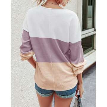 BTFBM Women V Neck Long Sleeve Casual Blouse - Fall Fashion 2024