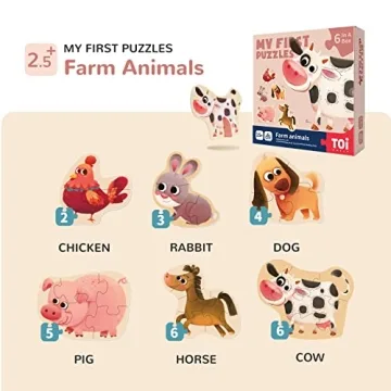 Toi 6 Pack Toddler Jigsaw Puzzles for Kids Fun