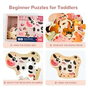Toi 6 Pack Toddler Jigsaw Puzzles for Kids Fun