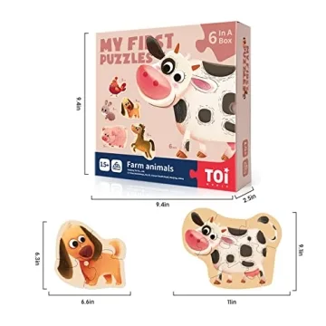 Toi 6 Pack Toddler Jigsaw Puzzles for Kids Fun