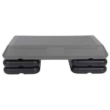 HomGarden 28.15" Adjustable Workout Aerobic Stepper in Fitness & Exercise Step Platform Trainer Stepper w/4 Risers Adjust 4" - 6" - 8"