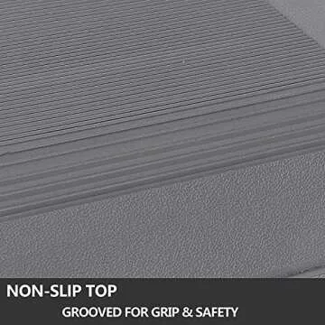 HomGarden 28.15" Adjustable Workout Aerobic Stepper in Fitness & Exercise Step Platform Trainer Stepper w/4 Risers Adjust 4" - 6" - 8"