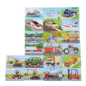 weiff Toddler Puzzles for Kids Ages 3+, Montessori Sorting and Matching Games Fruit Animal Vehicle Word Puzzles Preschool Learning Activities for Girls Boys Birthday Gifts Christmas Halloween Easter