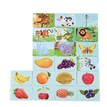 weiff Toddler Puzzles for Kids Ages 3+, Montessori Sorting and Matching Games Fruit Animal Vehicle Word Puzzles Preschool Learning Activities for Girls Boys Birthday Gifts Christmas Halloween Easter