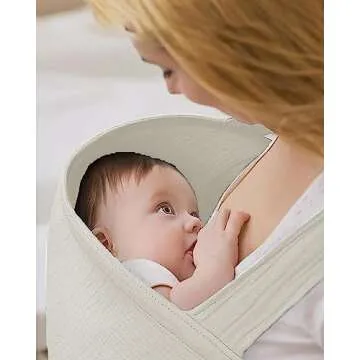 Muslin Nursing Cover for Breastfeeding, Breathable 100% Cotton Privacy Nursing Covers with Rigid Hoop for Mother Nursing Apron, Soft Arch Neckline Nursing Apron (Summer Wheat)