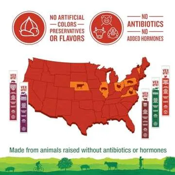 Snack Sticks by Vermont Smoke & Cure – Original Flavor – Beef & Pork – Healthy Meat Protein – 1oz Jerky Stick – 24 count carton