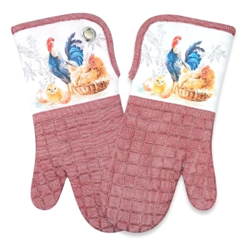 Heat-Resistant Silicone Printing Oven Mitts with Animal Design - 500°F Protection