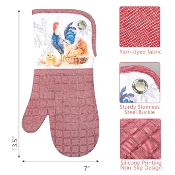 500°F Heat-Resistant Silicone Oven Mitts with Animal Design