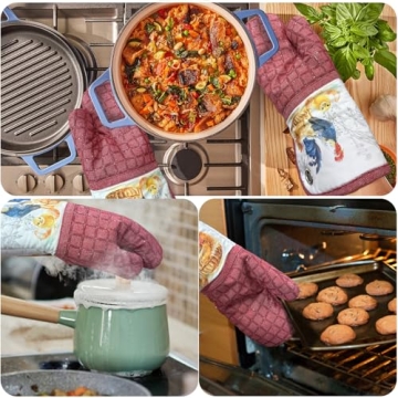 500°F Heat-Resistant Silicone Oven Mitts with Animal Design