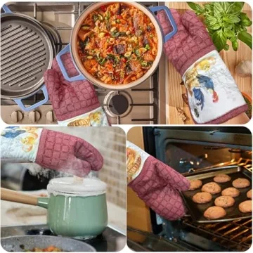 500°F Heat-Resistant Silicone Oven Mitts with Animal Design