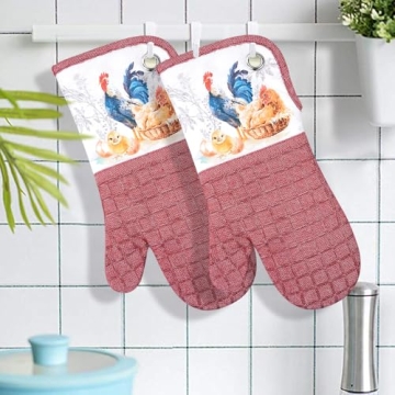 500°F Heat-Resistant Silicone Oven Mitts with Animal Design