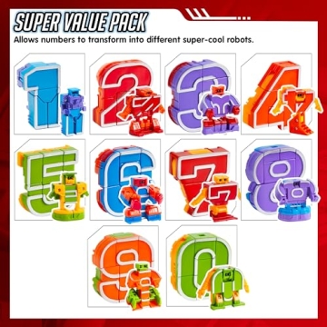 JOYIN 10 Pcs Number Bots Action Figures for Kids