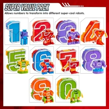 JOYIN 10 Pcs Number Bots Action Figures for Kids