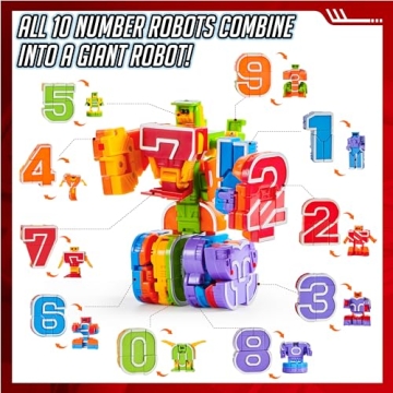 JOYIN 10 Pcs Number Bots Action Figures for Kids