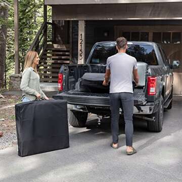 LiteBed™ Folding Bed with Memory Foam Mattress - Portable Fold Up bed with Carrying Bag - Luxurious Foldable Bed with Frame - Foldaway Guest Bed - Hideaway Cot for Adults & kids - No Assembly Required