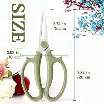 3Pcs Garden Flower Scissors,Floral Scissors Pruning Shears,Stainless Steel Flower Scissors with Comf...