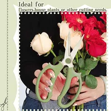 3Pcs Garden Flower Scissors,Floral Scissors Pruning Shears,Stainless Steel Flower Scissors with Comfortable Grip Handles,Premium Garden Clippers for Flower Arrangement,Gardening Tool