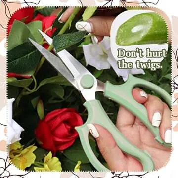 3Pcs Garden Flower Scissors,Floral Scissors Pruning Shears,Stainless Steel Flower Scissors with Comfortable Grip Handles,Premium Garden Clippers for Flower Arrangement,Gardening Tool