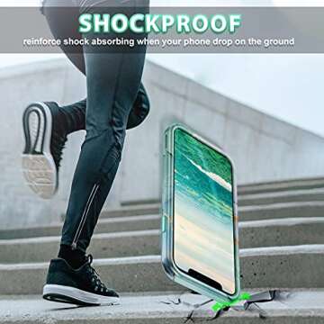 Lamcase Compatible with iPhone 11 Case, [with 2Pcs Tempered Glass Screen Protector+2Pcs Camera Lens Protector [Stylish Glossy Marble] Three Layer Shockproof Protection Cover, Green Marble