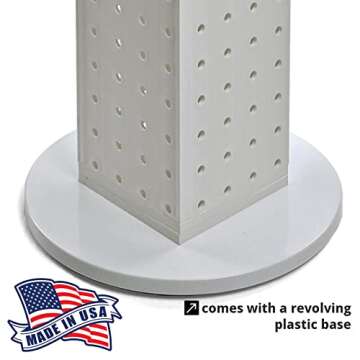 Durable Four-Sided Pegboard Tower Display with Hooks