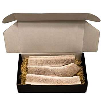 The Antler Box Premium Elk Antler Dog Chews - All Natural 1 lb Canine Treats