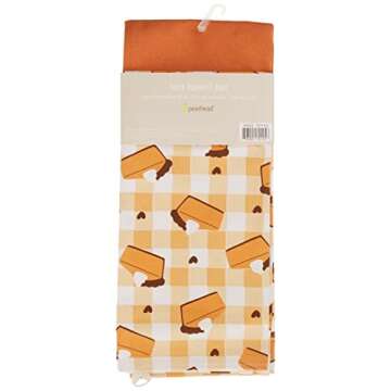 Pearhead Pumpkin Pie Dish Towels, Set of 2, Thanksgiving Tea Towels, Halloween Decor, Kitchen Decor, Hostess Gifts, Fall Home Décor