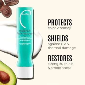 Malibu C Un-Do-Goo Shampoo & Replenish Hair Masque Duo - Clarifying Shampoo & Deep Conditioning Hair Mask to Eliminate Product Build Up - Shine Restoring, Moisturizing Hair Care (33.8 oz)