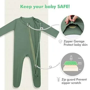 HAPIU Bamboo Baby Pajamas with 2-Way Zipper, 2-Pack