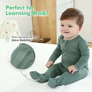 HAPIU Bamboo Baby Pajamas with 2-Way Zipper, 2-Pack