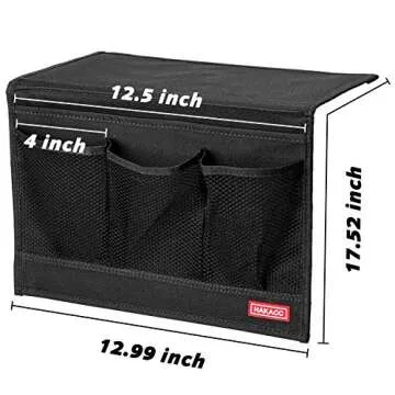 HAKACC Bedside Storage Organizer with Pockets，Bedside Caddy,Remote Control Holder Armchair Couch C...