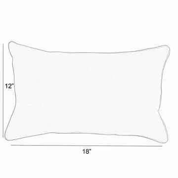 Sorra Home Sunbrella Lumbar Pillows, Set of 2, Navy Blue & White